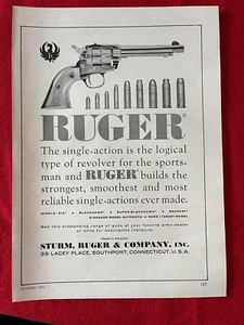 Vintage 1961 Ruger Single Action Revolver Print Ad - Picture 1 of 7