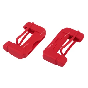 Qty2 Universal Safety Belt Buckle Protector Clip Silicon Anti-Scratch Cover Red - Picture 1 of 7