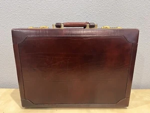 LAFONT Vintage Men's Brown Genuine Leather Document Briefcase Made in Spain - Picture 1 of 13