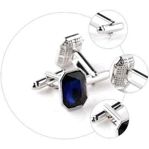 Blue Diamond Cufflinks Fashion Accessories for Men Alloy Sleeve Button Accessory - Picture 1 of 12