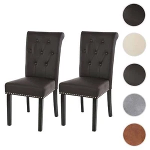 2er-Set Esszimmerstuhl Chesterfield II, Stuhl Lehnstuhl mit Nieten, Kunstleder - Bild 1 von 21