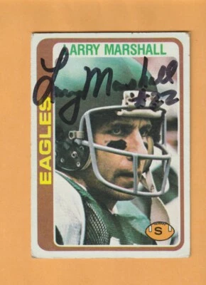 Larry Marshall Philadelphia Eagles AUTO Signed 1978 Topps Maryland Terrapins 2R - Image 1 of 2