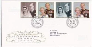 England GB FDC 1997 / 1719-1722 - The Golden Wedding (4) - Picture 1 of 1