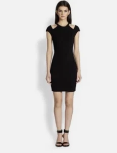Helmut Lang Gala Cutout Body Con Sheath Pencil Dress Sz XS Black - Picture 1 of 5
