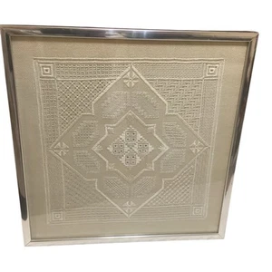 Vintage Embroidered Textile Wall Art Framed By Art Services In California - Picture 1 of 9