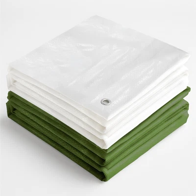 GF Abdeckplane Gewebeplane 180g/m² grün weiß Bootsplane Plane Abdeckplanen Holz WOW