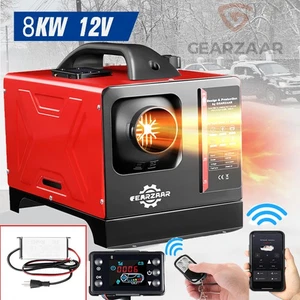 GEARZAAR Diesel Air Heater All-in-one 12V 8KW bluetooth App LCD for Car RV - Foto 1 di 18