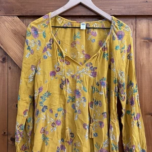 Old Navy kleines gelbes Swing Boho Bauernhemd - Bild 1 von 4