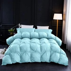 Three Geese Pinch Pleat Waterfowl Feathers and Down Comforter Queen Size Duvet - Picture 1 of 9