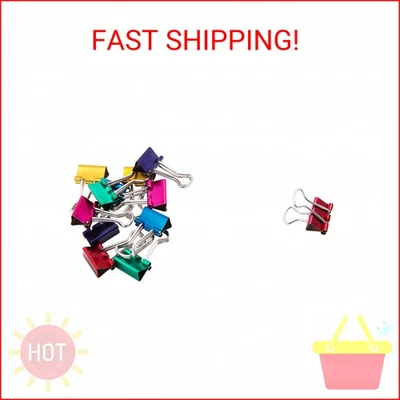 Baumgartens BAU29710 Mini Binder Clips .5" 12/Pkg-Assorted Colors - Image 1 of 2