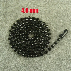 20 Zoll--24 Zoll 4 mm Titan Antiallergie Halskette schwarz Militär Armee Kugel Perlen Kette - Bild 1 von 4