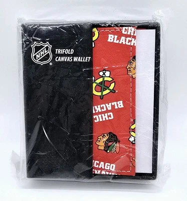Винтажный новый из старых запасов холщовый складной бумажник NHL Chicago Blackhawks CTR7701 Rico Industrie - Изображение 1 из 3