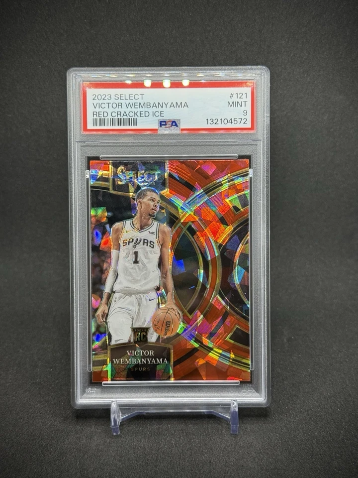Victor Wembanyama 2023-24 Panini Select Red Cracked Ice Rookie PSA 9 Estado perfeito - Imagem 1 de 3