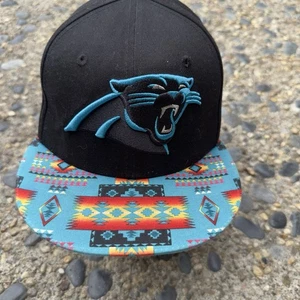 Carolina Panthers New Era 9 Fifty Snap Back Hat One Size NFL Football Tribal - Picture 1 of 6