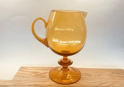 Jarra de cóctel/martini vintage MCM Empoli de vidrio ámbar de 10 1/2" de alto Foto 1 de 4