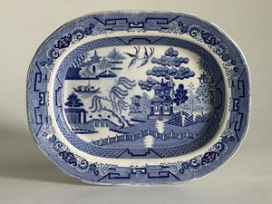 Antike Blue Willow Platte 15,5" BMB Lane End Staffordshire Beardmore & Birks - Bild 1 von 17