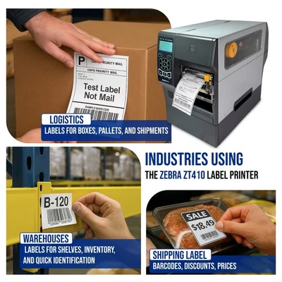 MULTUPURPOSE Zebra ZT410 Industrial Thermal Label Printer 300dpi BT USB LAN - Image 1 of 4