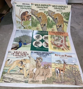 Dover Coloring Books Lot Assorted Wild Animals 1981-2002 Unused Lot Of 9 - Imagen 1 de 24