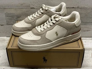 Ralph Lauren Men's Masters Court Suede/Leather Sneaker Milkshake/EC US 10 D - Picture 1 of 12