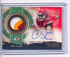 CHRIS CONLEY 2015 TOPPS VALOR AUTO 3 COLOR PATCH ROOKIE RC #21/25 CHIEFS