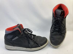 Nike Air Jordan 1 Mid Holiday Black Gray Infrared Mens Shoes 811124-035 Size 11 - Picture 1 of 14