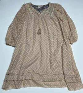 Anthropologie One September Anwen Peasant Dress Small Boho Chic Puff Sleeves - Picture 1 of 12