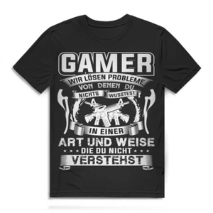 Gaming T-Shirt Herren – Problemlöser Gamer Statement Shirt - Bild 1 von 2