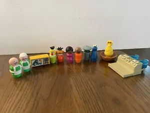 12 Piece Vintage Fisher Price Little People Sesame Street Figures Toys 1970s - Picture 1 of 9
