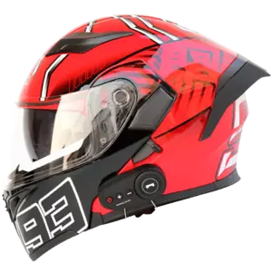 Motorcycle Bluetooth Helmet Flip Up Double Lens Modular Moto Helmets With Tail - Picture 1 of 11