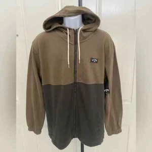 NWT-Billabong Two-Tone Brown Hooded Abner Zip Jacket M - Picture 1 of 3