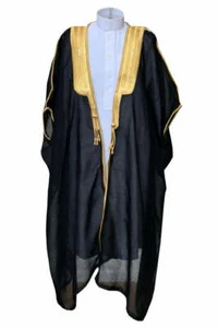 Kid's Arabian Bisht Cloak Arab Dress Thobe Islam Robe Eid Jacket Wedding - Picture 1 of 1