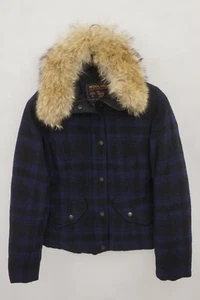 Damen Woolrich Tweed Jacke Atmungsaktiv Kunstpelz Down S IT40 FR38 US6 UK8 - Bild 1 von 11