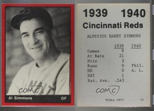 1977 TCMA 1939-40 Cincinnati Reds Al Simmons #11 HOF