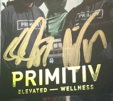 Calvin Johnson/Rob Simms Autographed Primitiv Promo Card Auto Detroit Lions