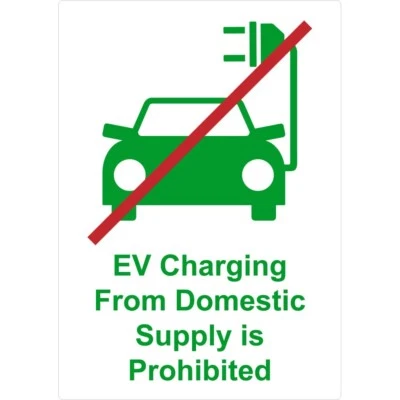 ESKVINYL EV Car Charging Sticker Sign Label Prohibited Window Wall Electric Charge House