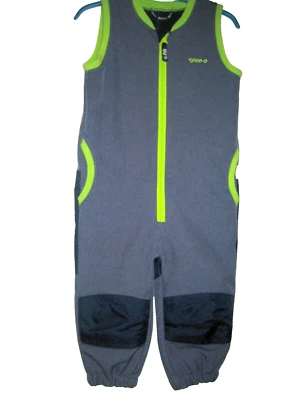 NEU: JAKO-O Softshell Anzug Overall Gr. 80/86, ärmellos, gefüttert, grau m. grün - Bild 1 von 4