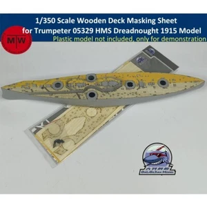 1/350 Wooden Deck Masking Sheet for Trumpeter 05329 HMS Dreadnought 1915 Model - Picture 1 of 7