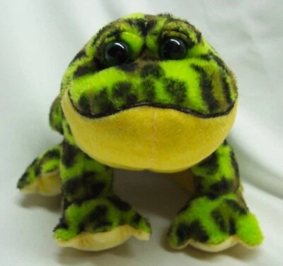 Ganz Lil' Kinz GREEN & YELLOW BULLFROG 5" Plush STUFFED ANIMAL Toy Frog - Image 1 of 4