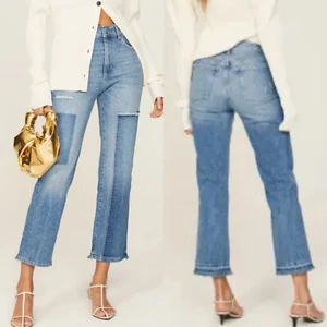 DL1961 Jeans Women 29 Patti Straight Distressed Medium Wash High Rise Ankle - Picture 1 of 10