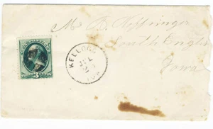 USA um 1873 Banknote Mail Cover #158 Kellogg Iowa to South English Z - Bild 1 von 2