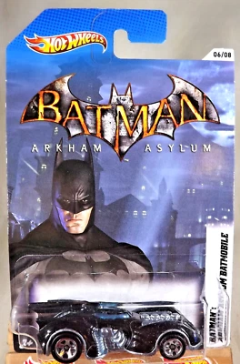 2012 Hot Wheels Batman Series 6/8 BATMAN: ARKHAM ASYLUM BATMOBILE Black w/5 Sp - Image 1 of 4