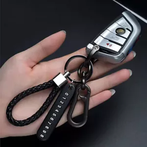 Car Key Anti-lost Keytag Phone Number Card Keyring Keychain Accessories - Bild 1 von 10