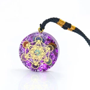 Orgone David Star 7 Chakra Crystal Metatron Cube Necklace Orgonite Gemstone  - Picture 1 of 6