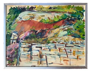 Vintage Modernist Swedish School Oil Painting Landscape signed by Artist 1976 - Picture 1 of 15