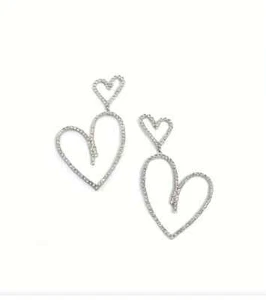 Herz Intarsien Chandelier Ohrhänger - Bild 1 von 3