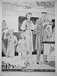 PUBLICITÉ 1935 BELLE JARDINIÈRE VÊTEMENTS HOMMES DAMES ENFANTS - PONT-NEUF PARIS - Imagen 1 de 1