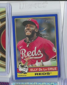 2025 Topps Heritage Hobby bordo blu scuro Elly De La Cruz Cincinnati Reds #263 - Foto 1 di 2