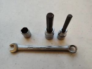 Napa Carlyle 10mm Wrench, 1/2" Socket, 1/4 & 3/8 Hex Sockets, lot of 4 Tools - Bild 1 von 9