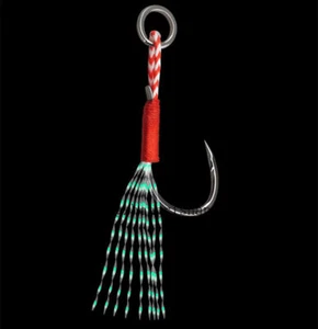 Gancho de pesca 10/50 un. 10#-15# gancho de acero de alto carbono con línea PE - Imagen 1 de 30