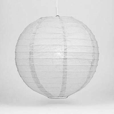 Quasimoon 8" Gray Even Ribbing Round Paper Lantern (10 PACK) by PaperLanternS... - Изображение 1 из 3